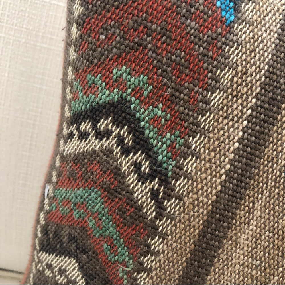 Custom Made 18” Feather & Down Accent Pillow. Beautiful Mountain Southwest Woven - Picture 5 of 9